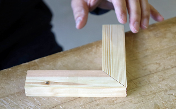 家具マスターコースのかまちの留め接ぎ