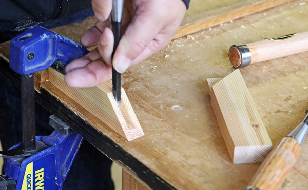 家具マスターコースのかまちの留め接ぎ